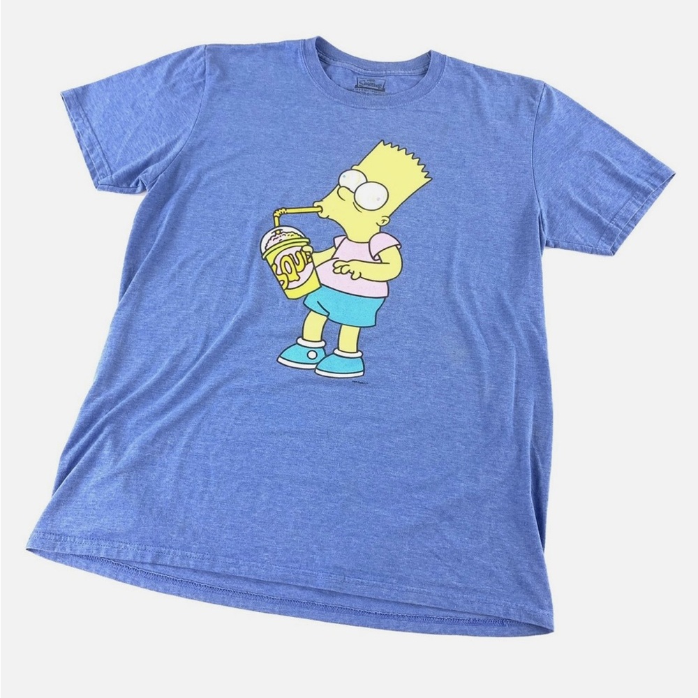 The Simpsons Medium T Shirt Bart Simpson Squishee Squishy Graphic Blue